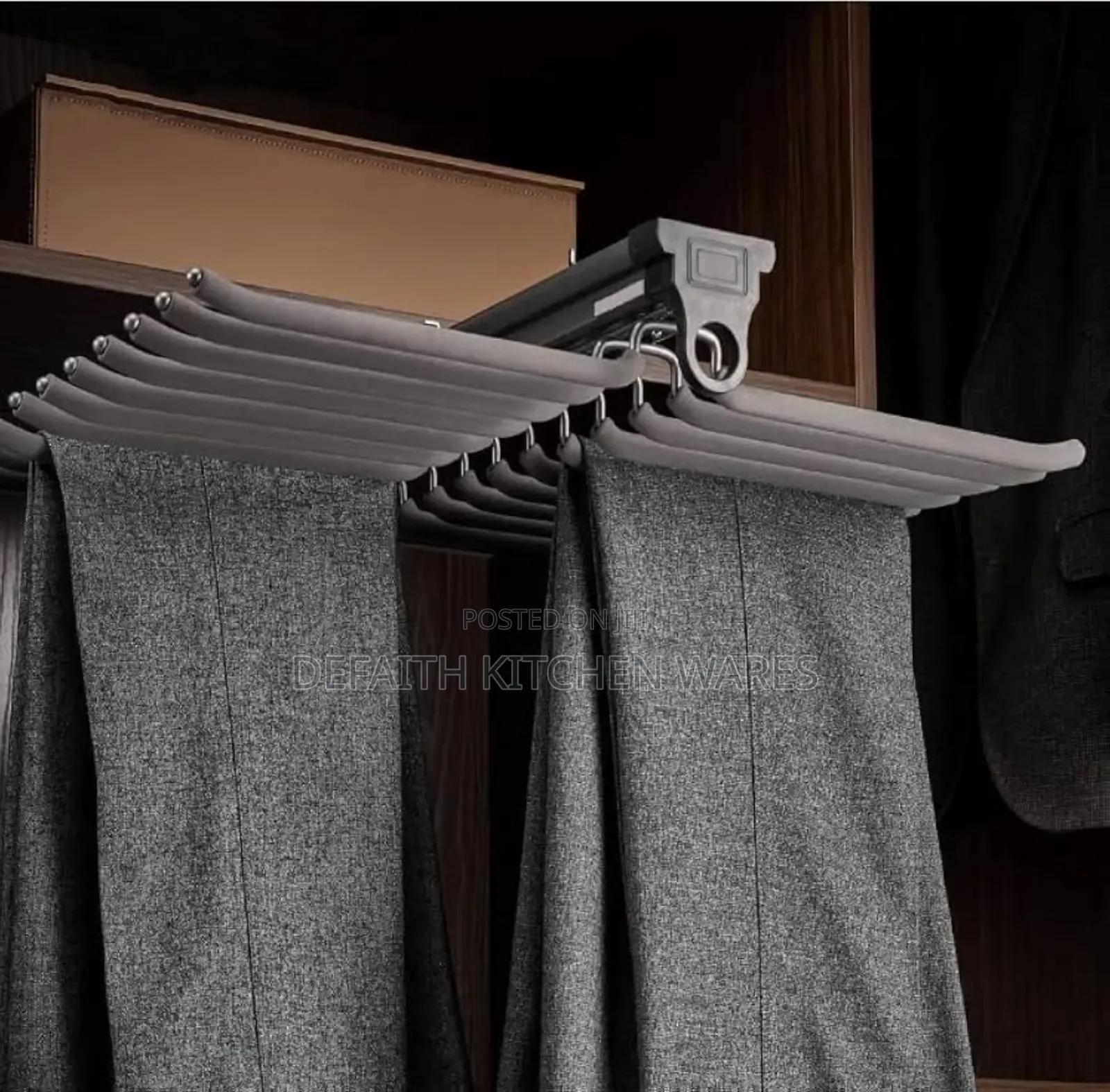 Sliding Double-Row Pull-Out Trouser and Pants Rack