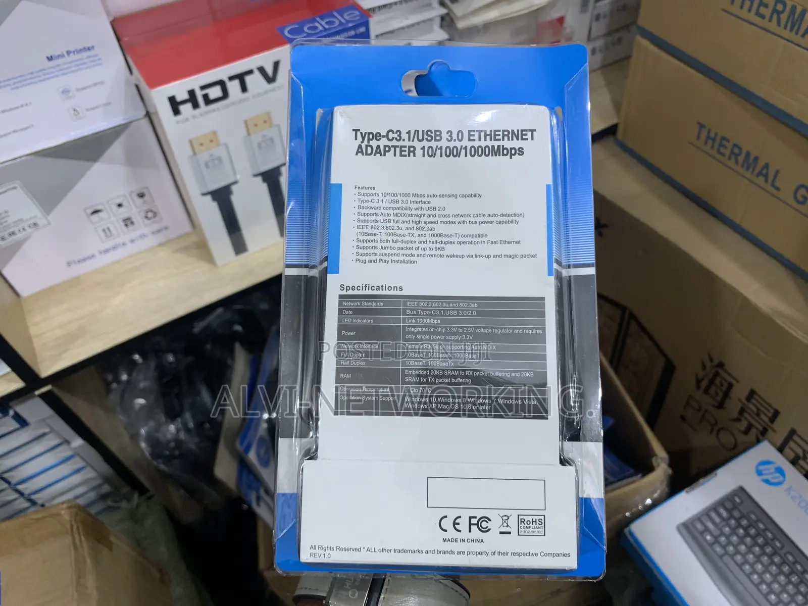 Type-C3.1/USB 3.0 Gigabit Ethernet Adapter