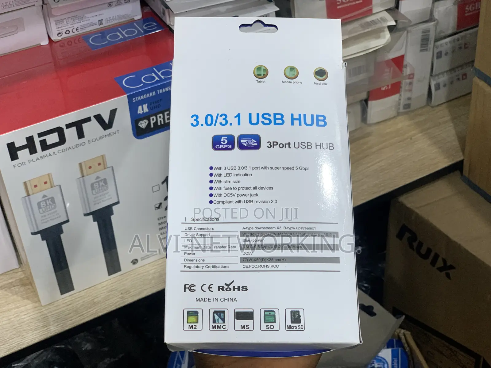 USB 3.0/3.1 Hub + Card Reader Combo Adapter.