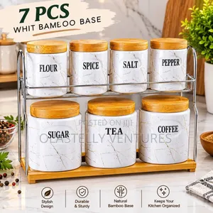 7 Pieces Canister With Bamboo Base
Tem
