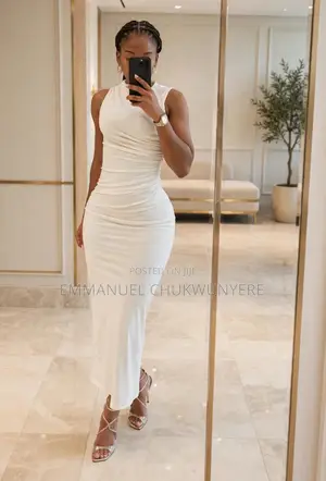 Women Dress (Sleeveless Ruched Maxi Dress)