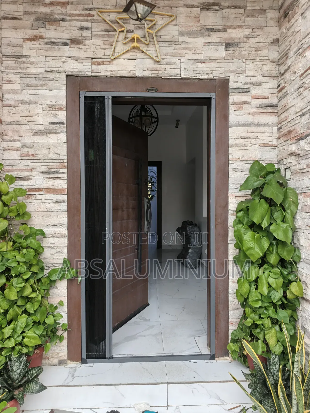 Gray Aluminium Foldable Net Door