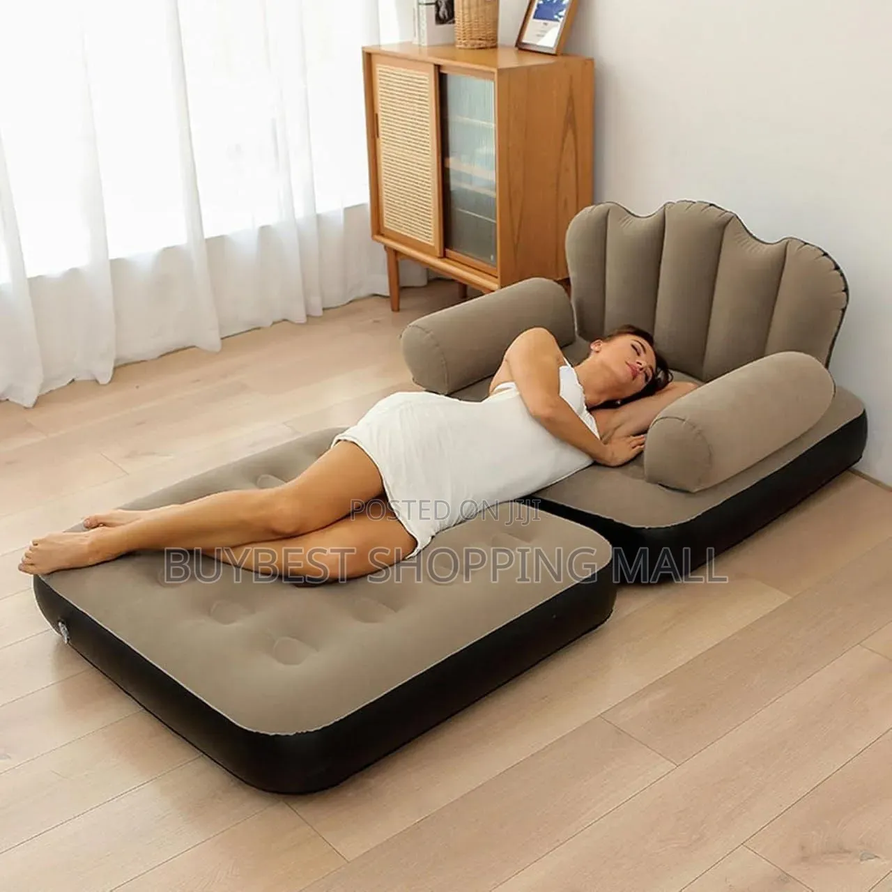 Multi-Functional 2-in-1 Inflatable Sofa Bed Lounge Chair Set
