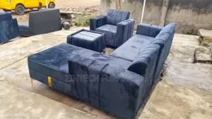 Gray Color L Shape Couch and a Seater With Table