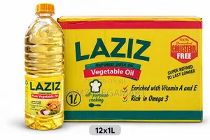 Laziz Refined Soya Oil Vegetable Oil 12x1L