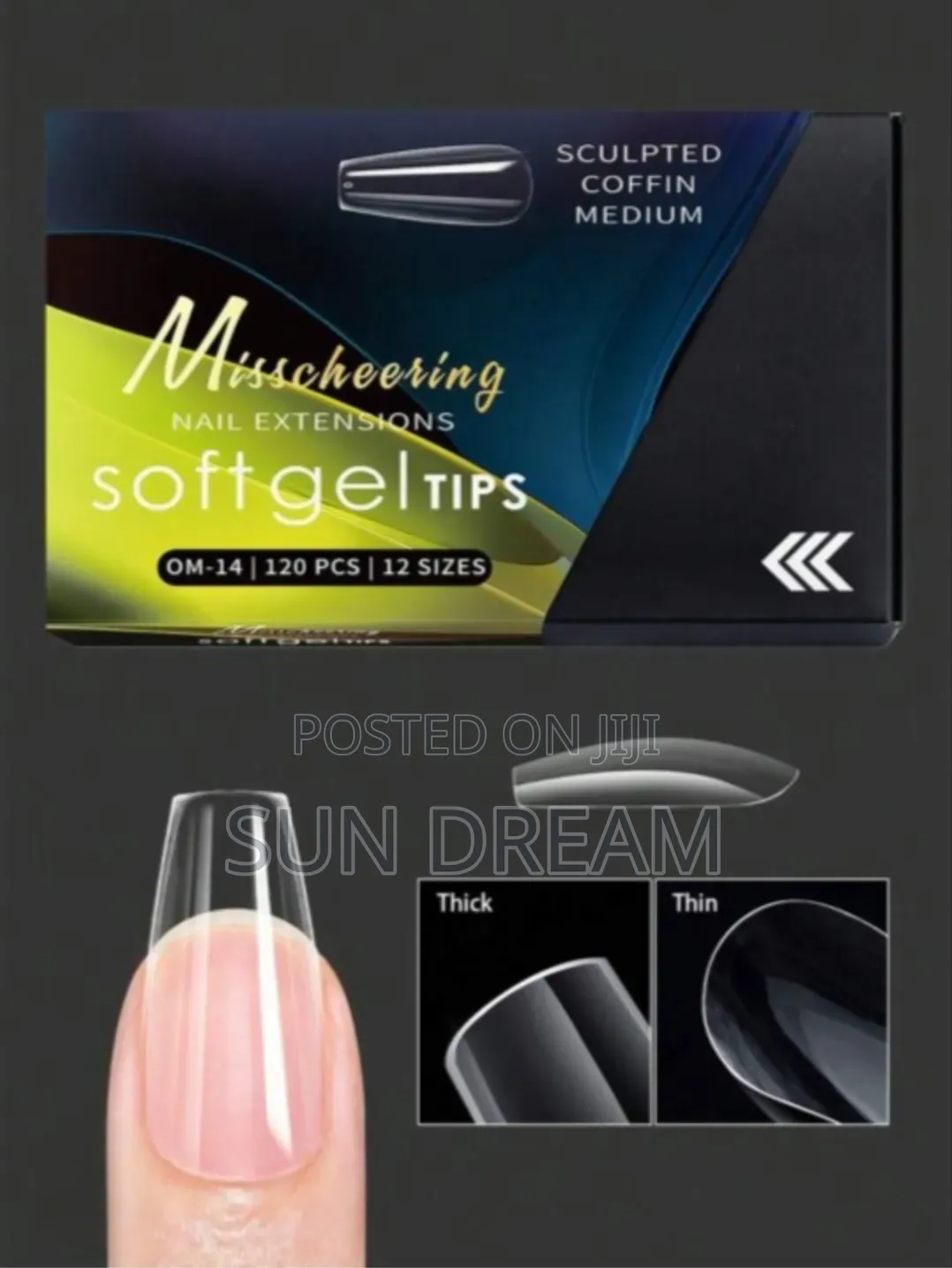 Transparent Soft Gel Nails Extensions 120 Piece 12 Size