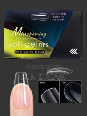 Transparent Soft Gel Nails Extensions 120 Piece 12 Size