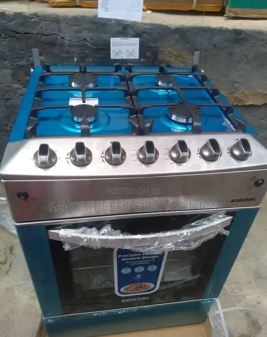 Brand New Bruhm 60 by 60 Standing Gas Cooker With Oven Automatic