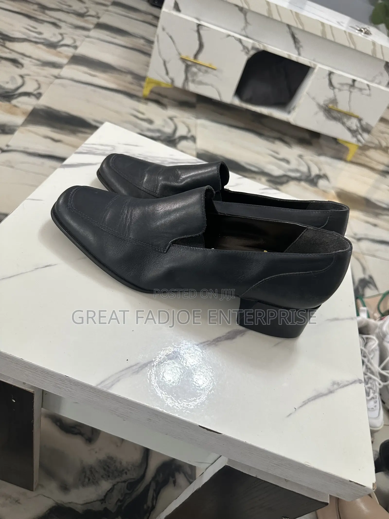 Classic Black Low-Heel Loafers
