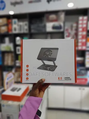 Folding Rotating Laptop Stand With Fan | Goddafi Stores