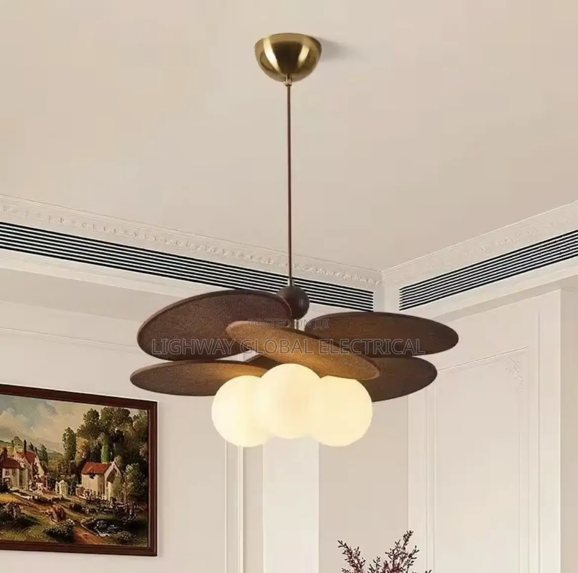 Rafia Grass Vintage Modern Decor Chandelier