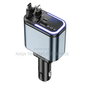 5 in 1 Bluetooth Retractable Car Fast Charger- 180 Watts