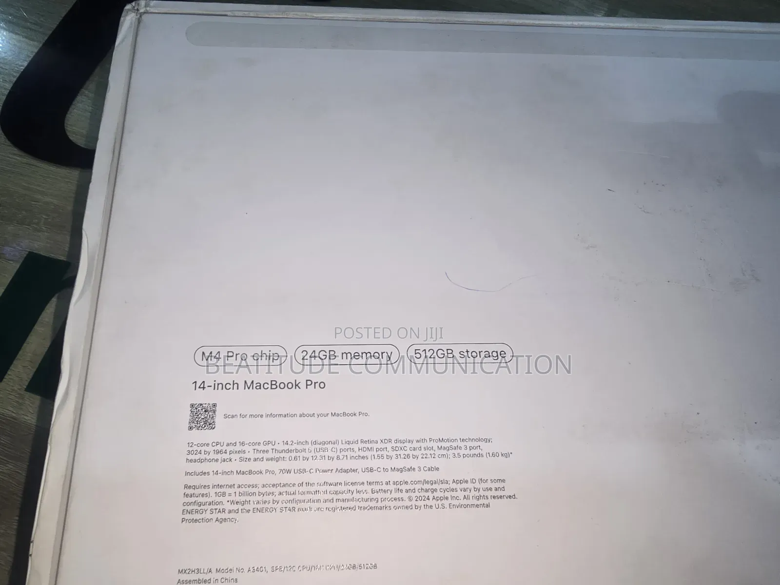 Laptop Apple MacBook Pro 2024 M4 Pro 24GB Apple M4 Pro SSD 512GB