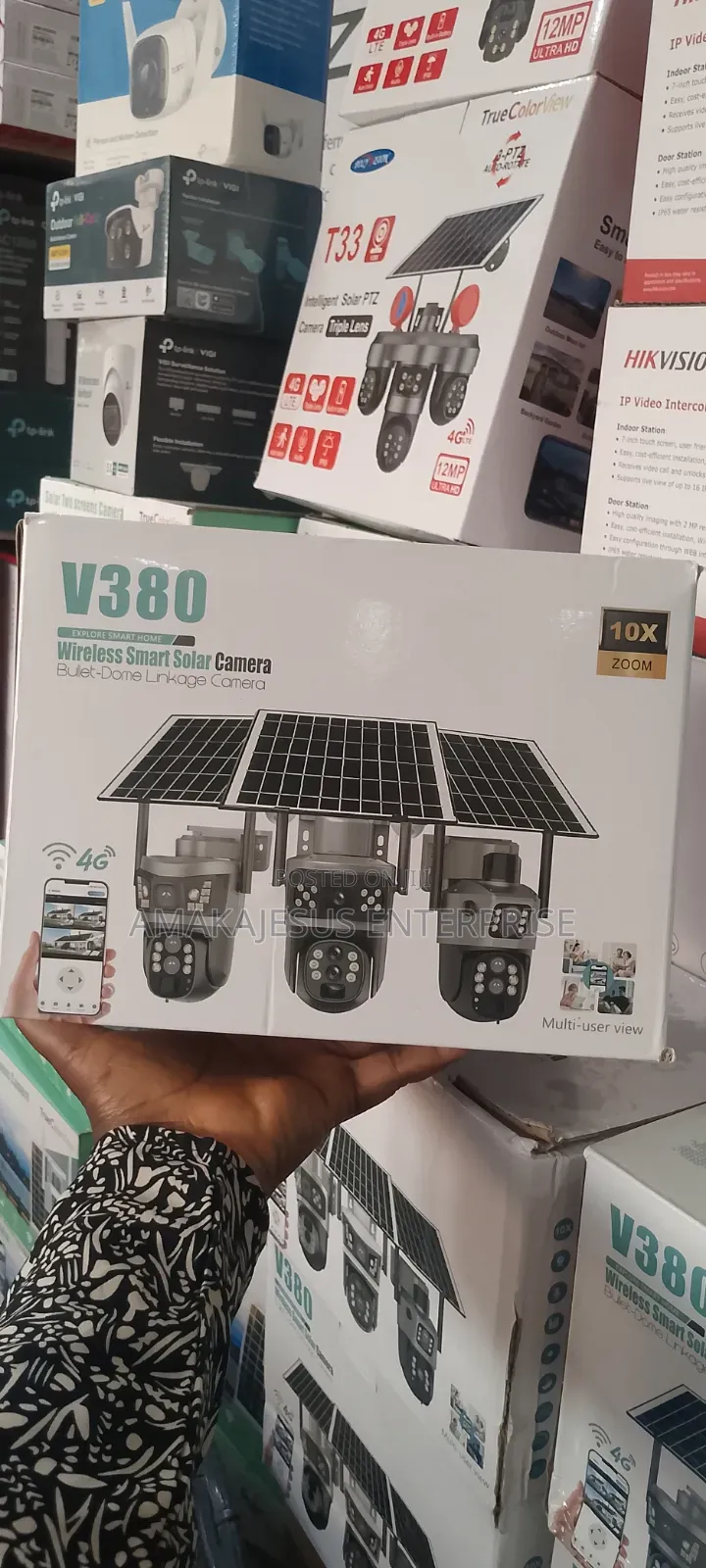 V380 Dual Lens Solar Camera