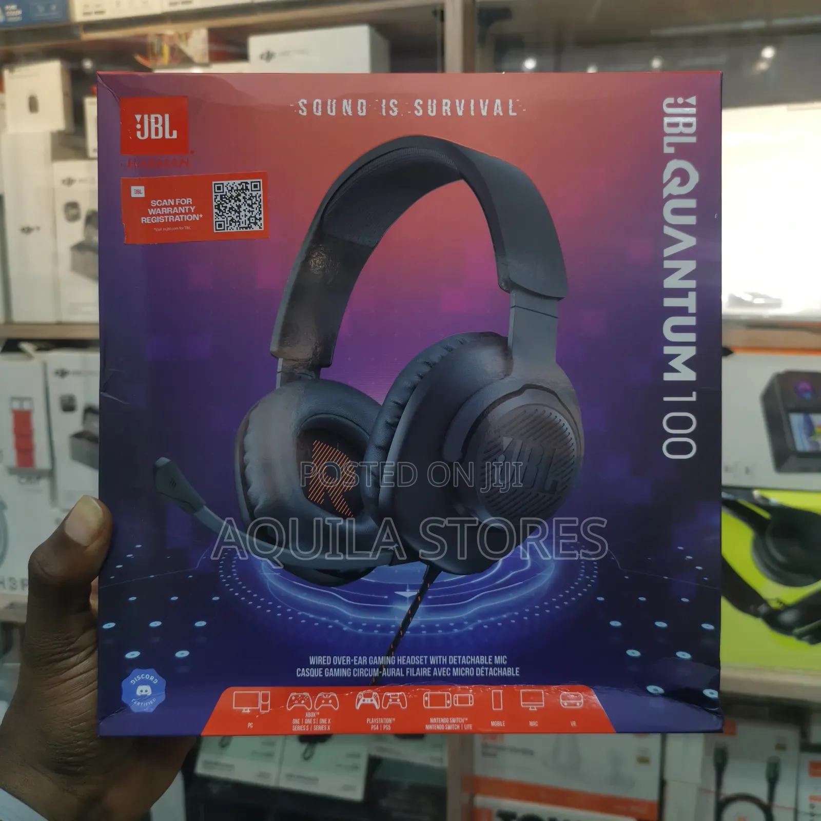 JBL Quantum 100 Wired Over-Ear Gaming Headset