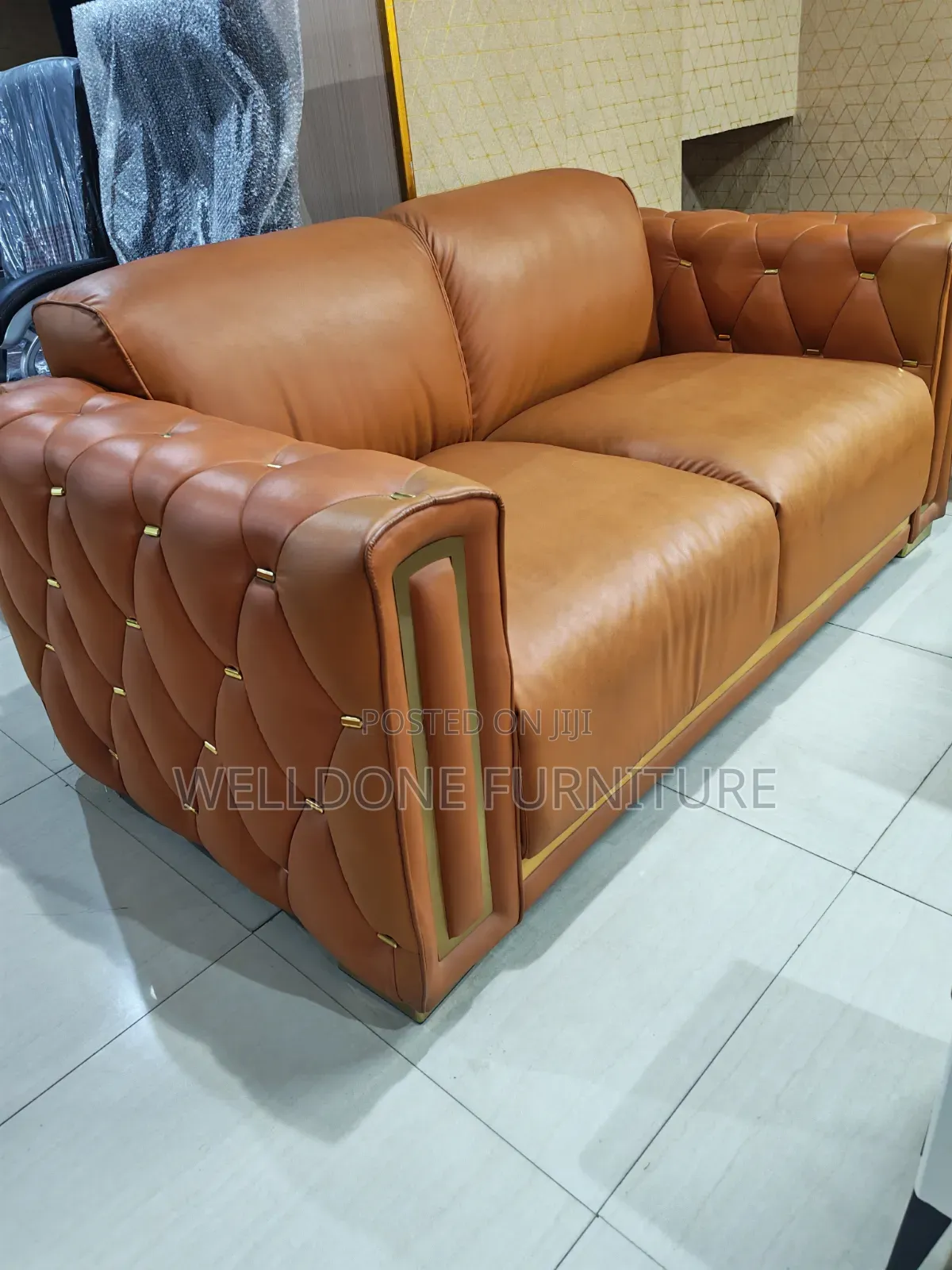 Orange Color Modern Design 7seaters Sofa