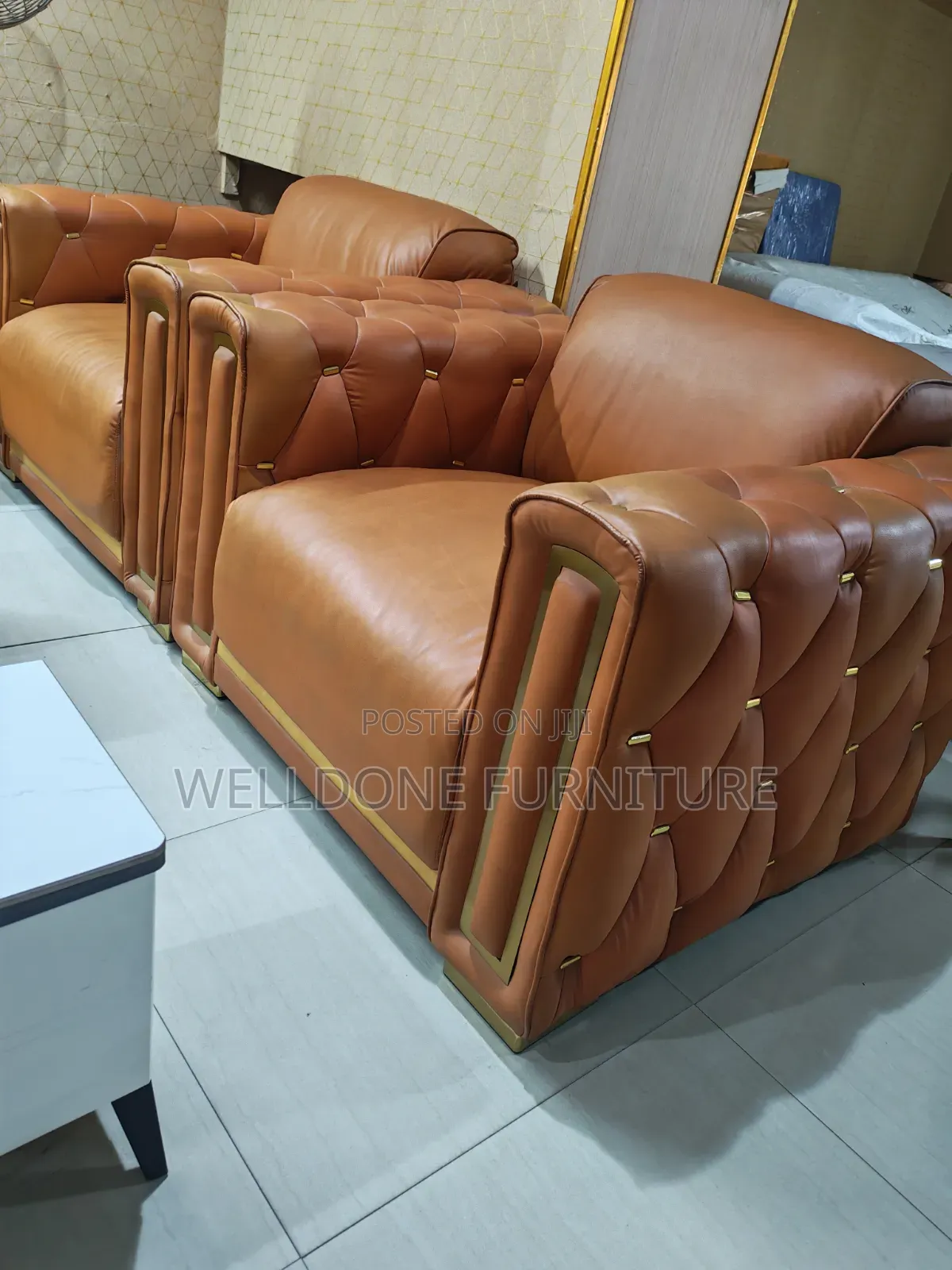 Orange Color Modern Design 7seaters Sofa