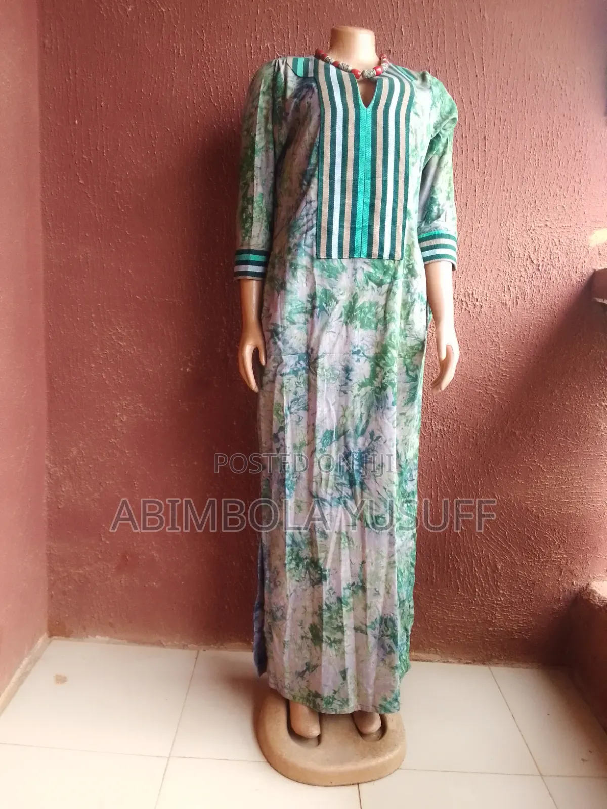 Adire Gown With Asooke Design