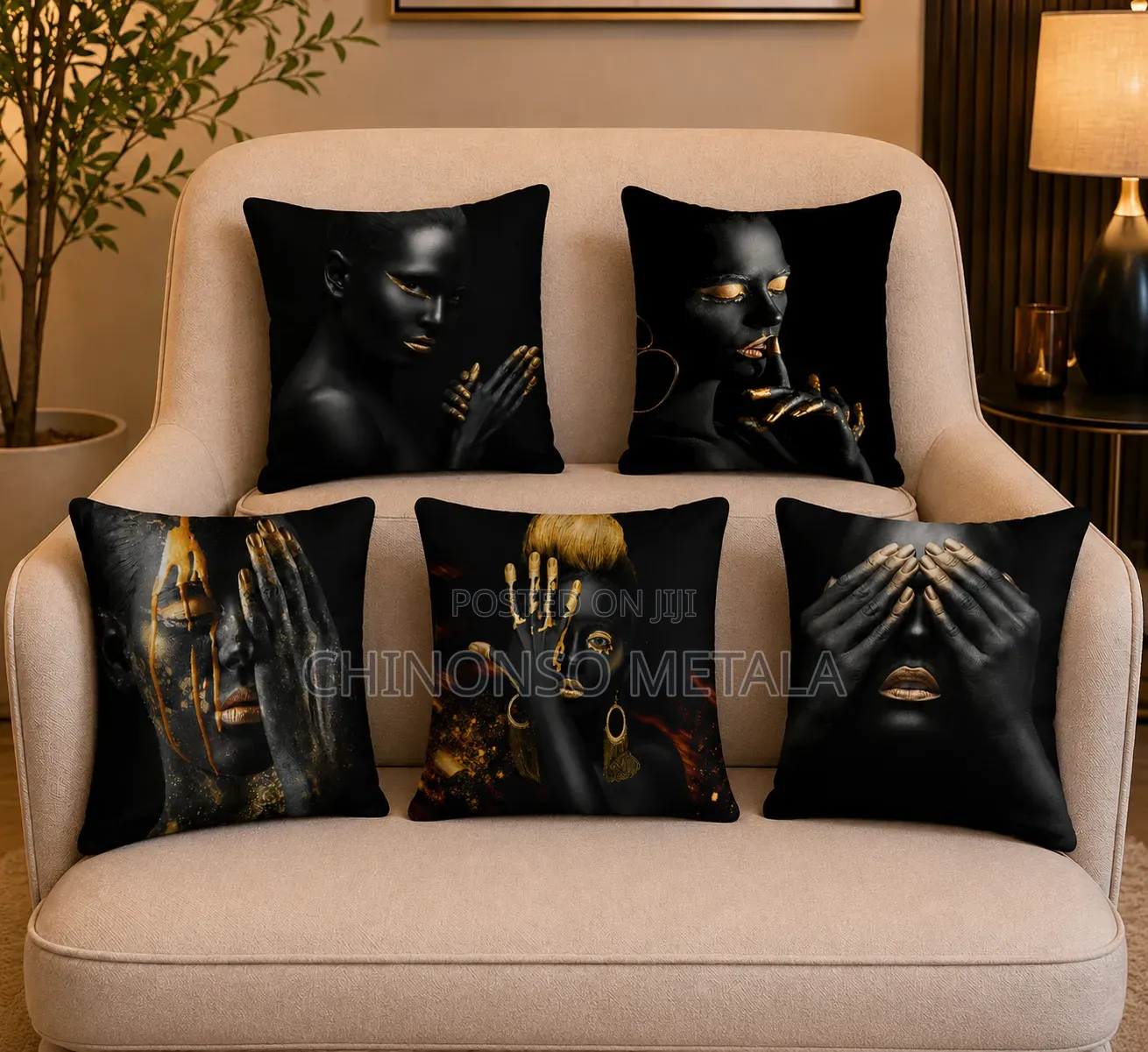 Vintage Style Facial Throw Pillows