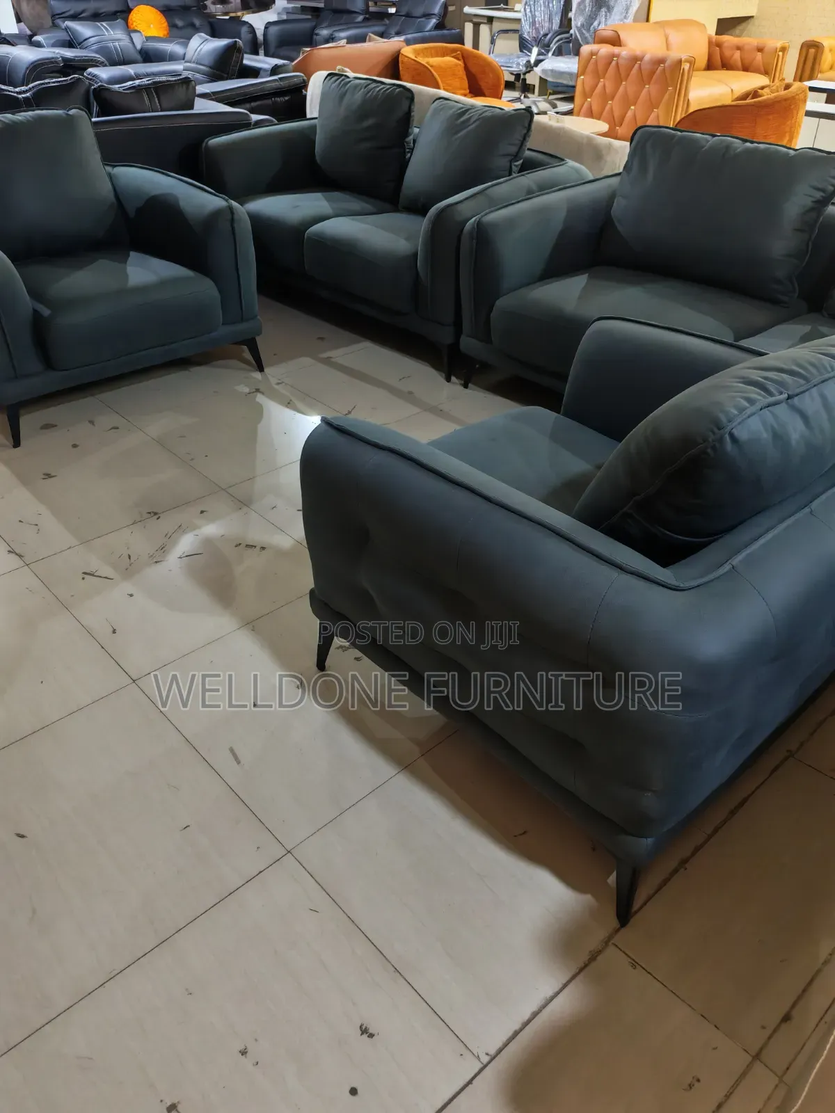Modern Design Dark Green Fabric Sofa