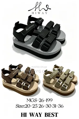 Girls Velcro Triple-Strap Platform Sandals -