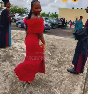 Red Off-the-Shoulder Lace Aso Ebi Gown