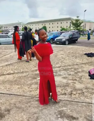 Red Off-the-Shoulder Lace Aso Ebi Gown
