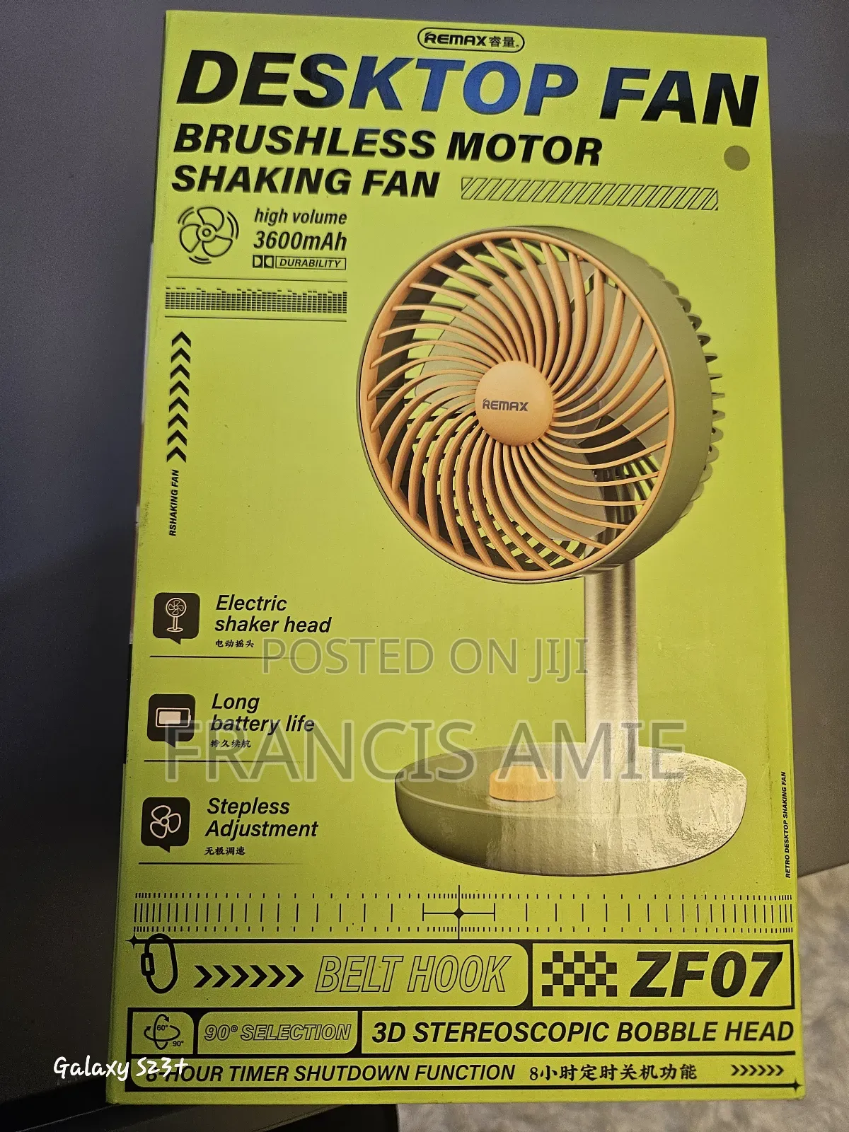 Remax Rechargeable Table Fan