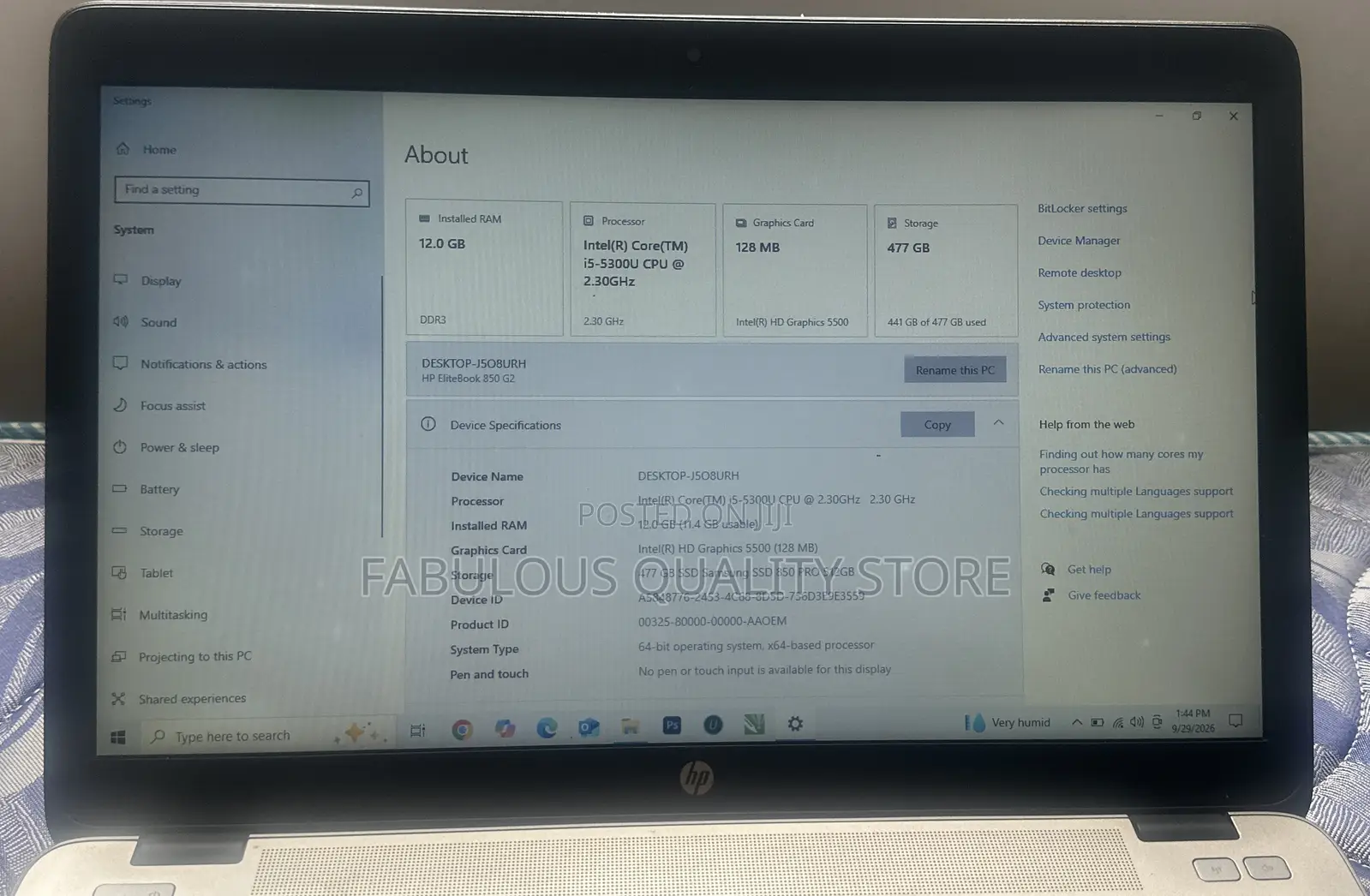 Laptop HP EliteBook 850 G2 12GB Intel Core i5 SSD 500GB