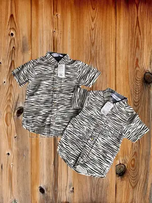 Boys 2pcs Set - Zebra Pattern Shirt + Black Jeans Age 3 4 Years