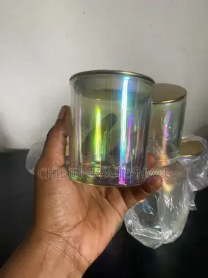 300ML Beautiful Electroplated Candle Jar With Gold Lid