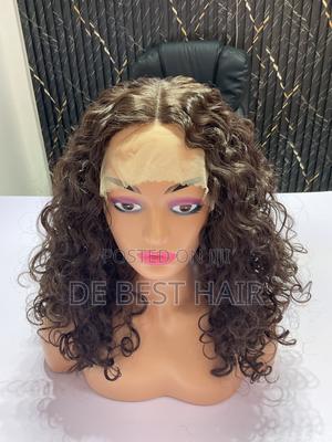 Human Hair Blend With 13*4 Closure SDD Pixie Curl 16 Inches Dark Brown