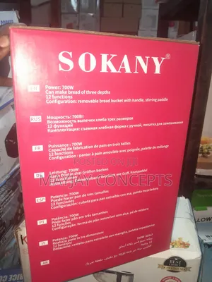 Sokany SK-08146 1kg Automatic Bread Maker 700W With 15-Hour Timer