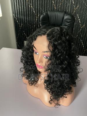Human Hair Blend With 13*4 Closure 16 Inches Natural Color