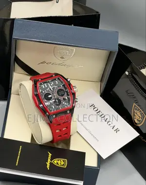 High Quality Poedagar Double Time Rubber Wristwatch