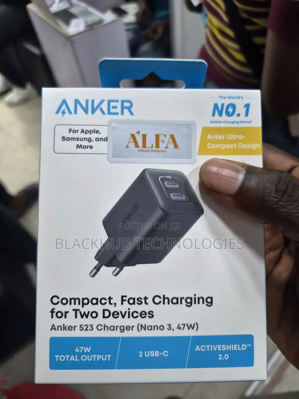 Anker Nano Compact 47W USB-C Dual,Fast Charger,2-Pins,Active Shield