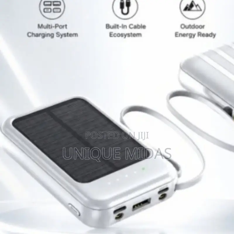 Solar Power Bank Mini Built-in Cables