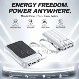 Solar Power Bank Mini Built-in Cables