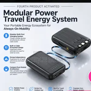 Solar Power Bank Mini Built-in Cables
