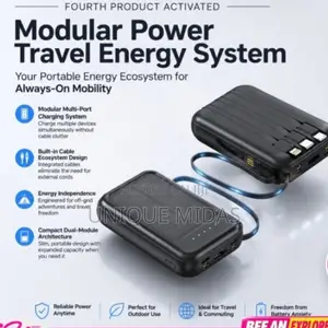 Solar Power Bank Mini Built-in Cables
