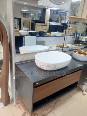 Quality Unique Luxury Carbinet Basin With LED Mirror