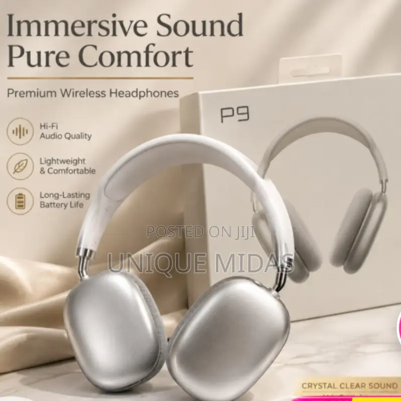 Wireless Headset P9 HiFi Over-Ear – Silver