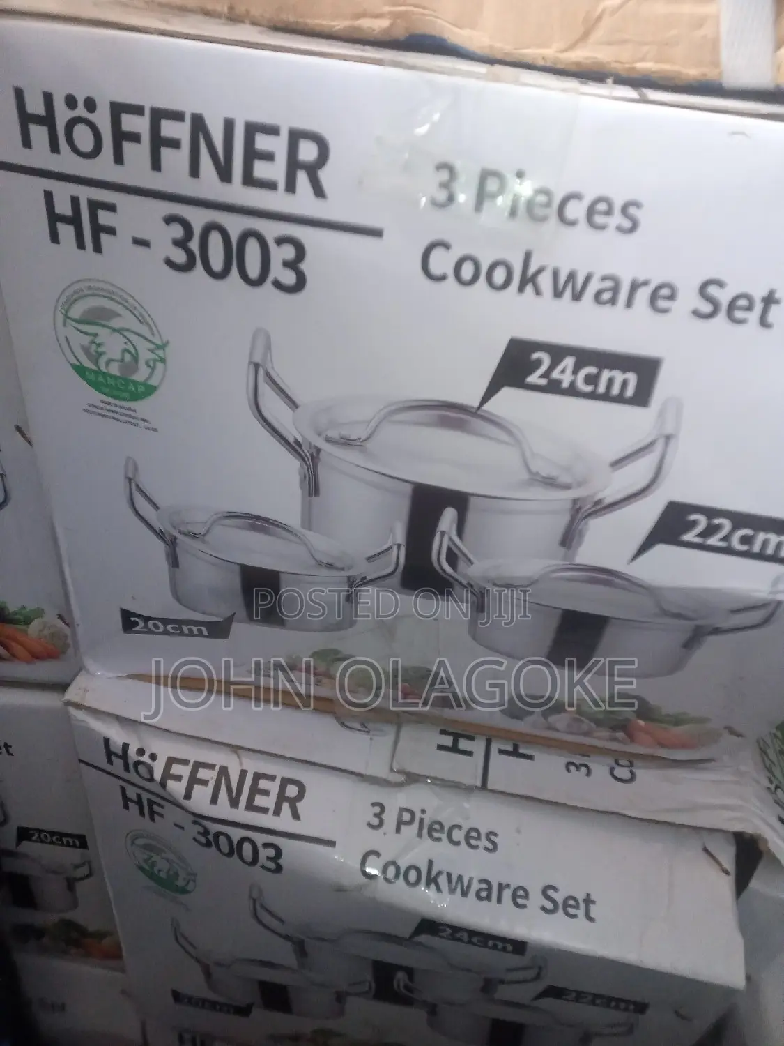 Hoffner HF3003 3pcs Aluminium Pot 20cm 22cm 24cm