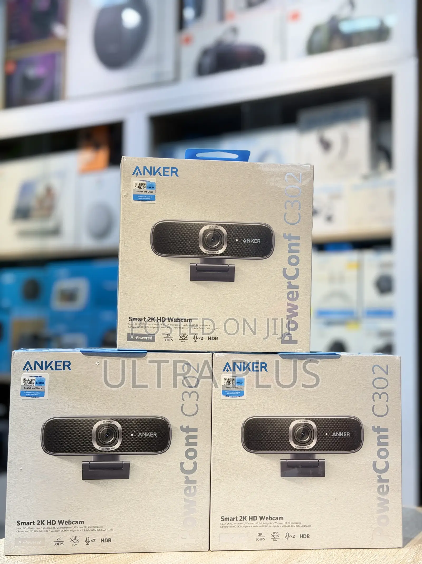 Anker PowerConf C302 2K Smart Webcam, AI-Powered Framing Autofocus