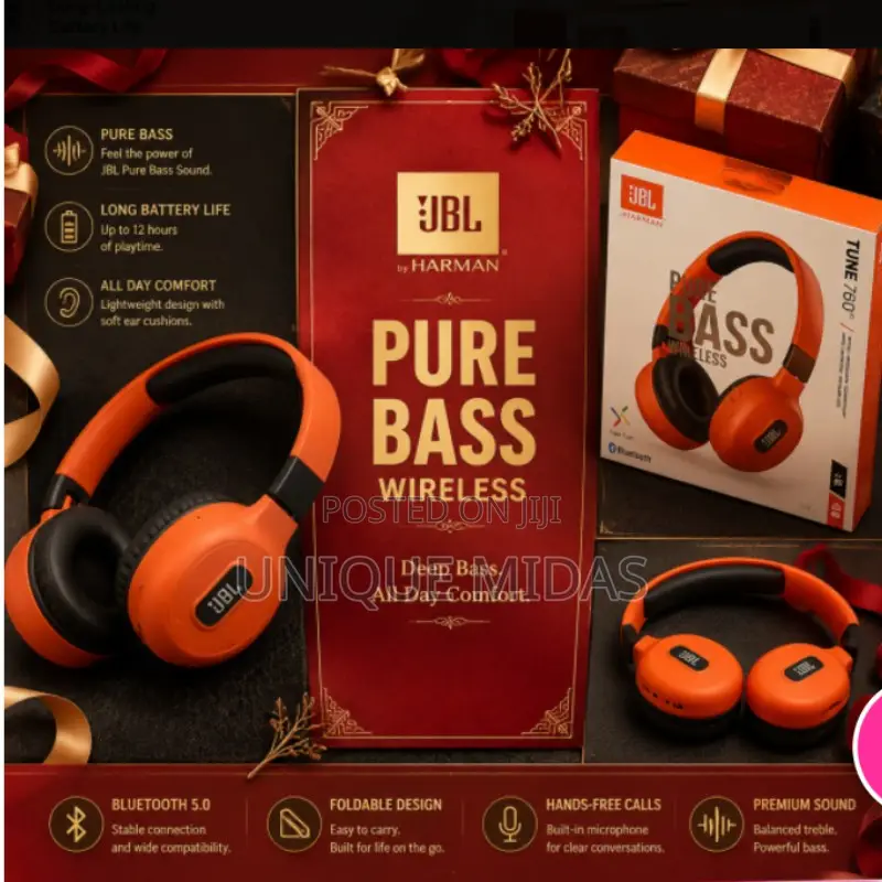JBL TUNE Wireless Headset – Orange Black