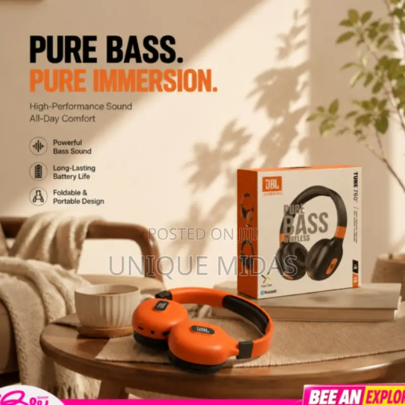 JBL TUNE Wireless Headset – Orange Black