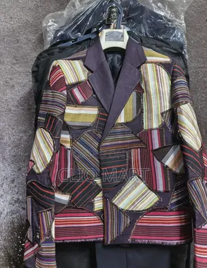 Multicolour Stripe Patchwork Blazer – Statement Jacket With Detail