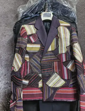 Multicolour Stripe Patchwork Blazer – Statement Jacket With Detail