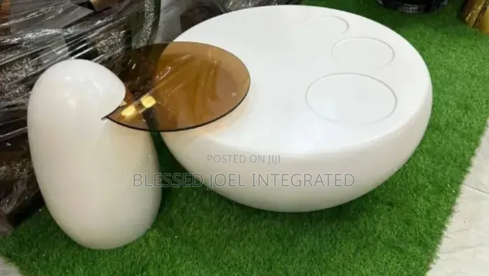 2 in 1 White Centre Table