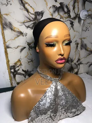 Glammed Mannequin With Shoulders+makeup for Wig/Glasses/Gele Display